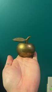 Vintage Brass Apple Bell Paperweight